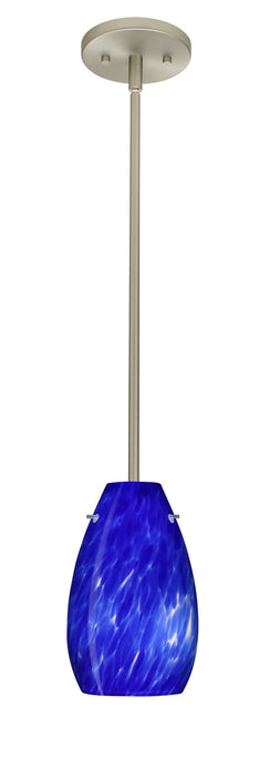 Besa 1TT-412686-LED-SN One Light Pendant, Satin Nickel