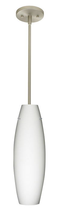 Besa 1TT-412707-LED-SN One Light Pendant, Satin Nickel