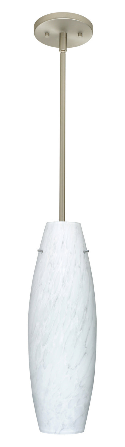 Besa 1TT-412719-LED-SN One Light Pendant, Satin Nickel
