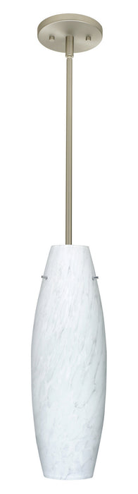 Besa 1TT-412719-LED-SN One Light Pendant, Satin Nickel