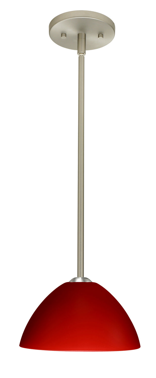 Besa 1TT-420131-LED-SN One Light Pendant, Satin Nickel