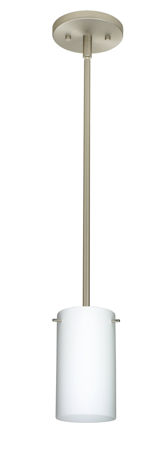Besa 1TT-440407-LED-SN One Light Pendant, Satin Nickel