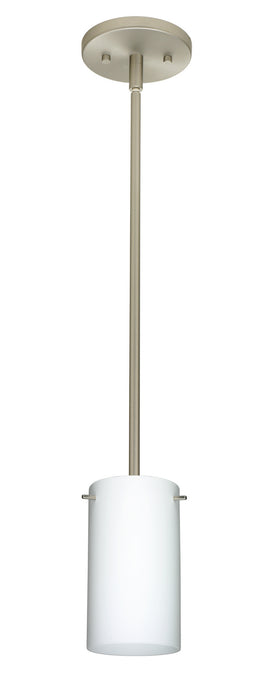 Besa 1TT-440407-MED-SN One Light Pendant, Satin Nickel