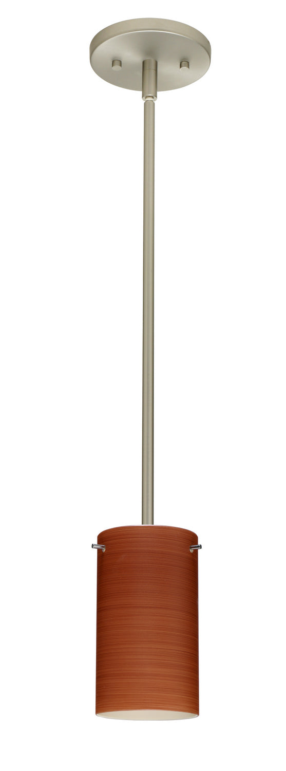 Besa 1TT-4404CH-SN One Light Pendant, Satin Nickel