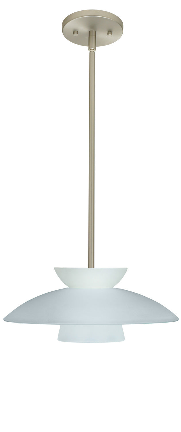 Besa 1TT-451325-LED-SN One Light Pendant, Satin Nickel