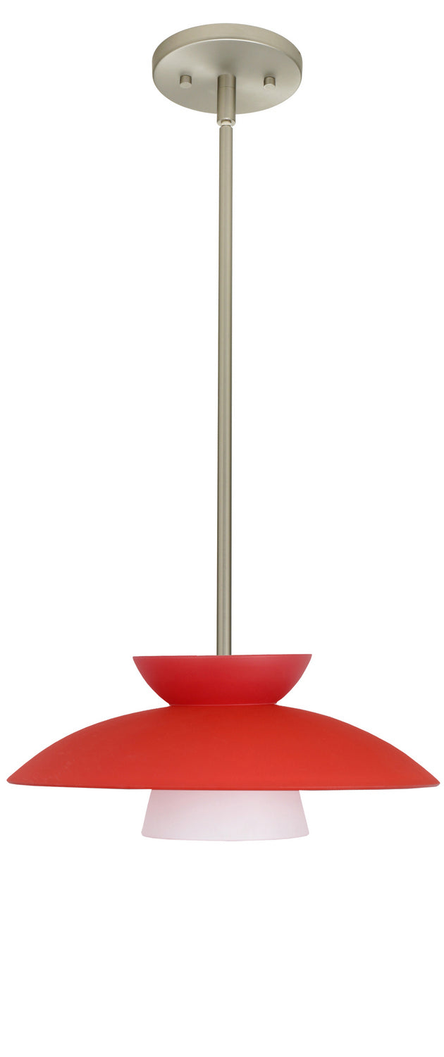 Besa 1TT-451331-LED-SN One Light Pendant, Satin Nickel