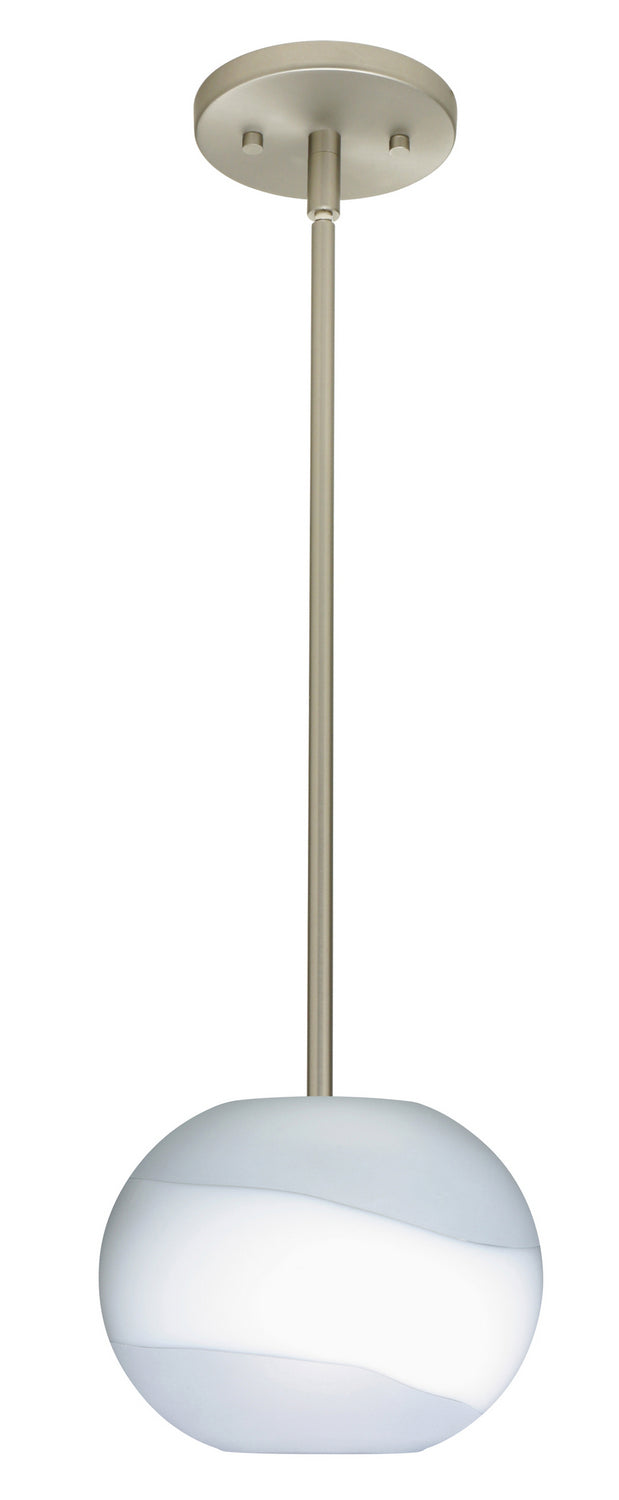 Besa 1TT-477699-LED-SN One Light Pendant, Satin Nickel