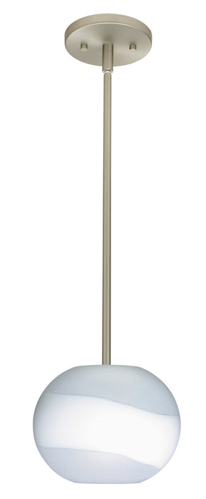 Besa 1TT-477699-LED-SN One Light Pendant, Satin Nickel