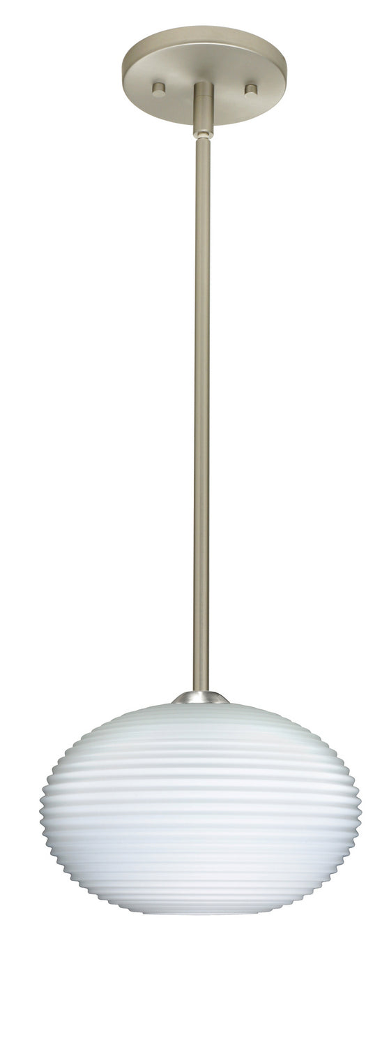 Besa 1TT-491307-LED-SN One Light Pendant, Satin Nickel