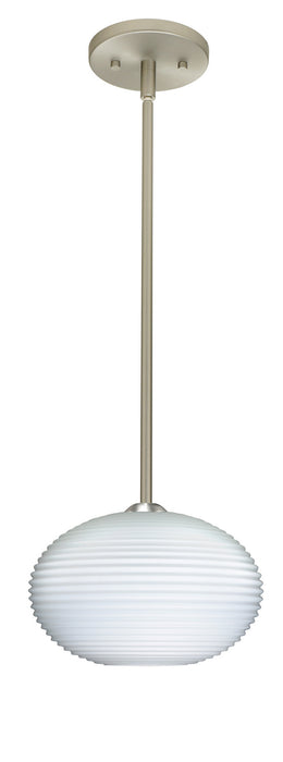 Besa 1TT-491307-LED-SN One Light Pendant, Satin Nickel
