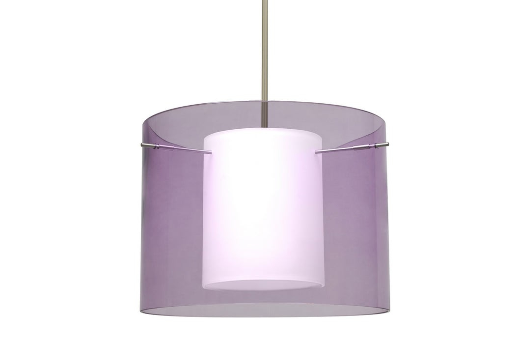 Besa 1TT-A00707-LED-SN One Light Pendant, Satin Nickel