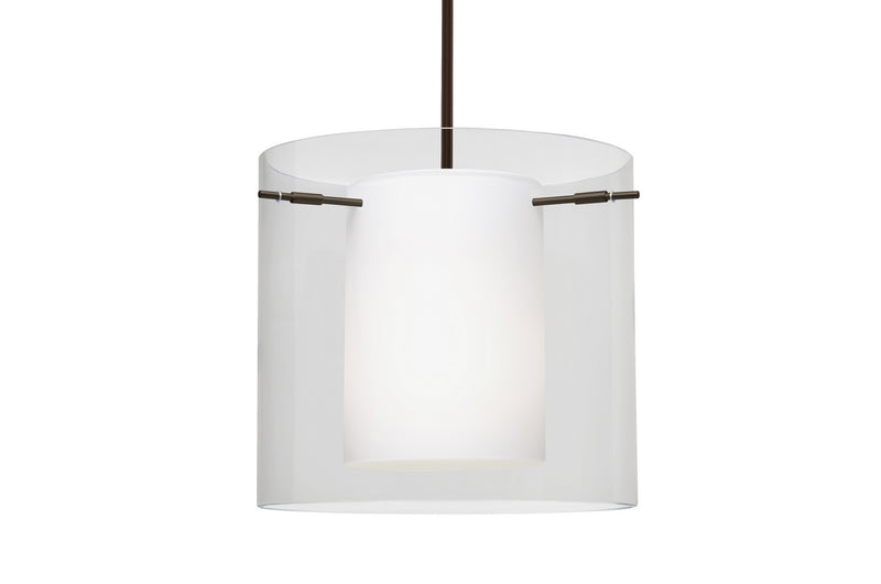 Besa 1TT-C18407-LED-BR One Light Pendant, Bronze