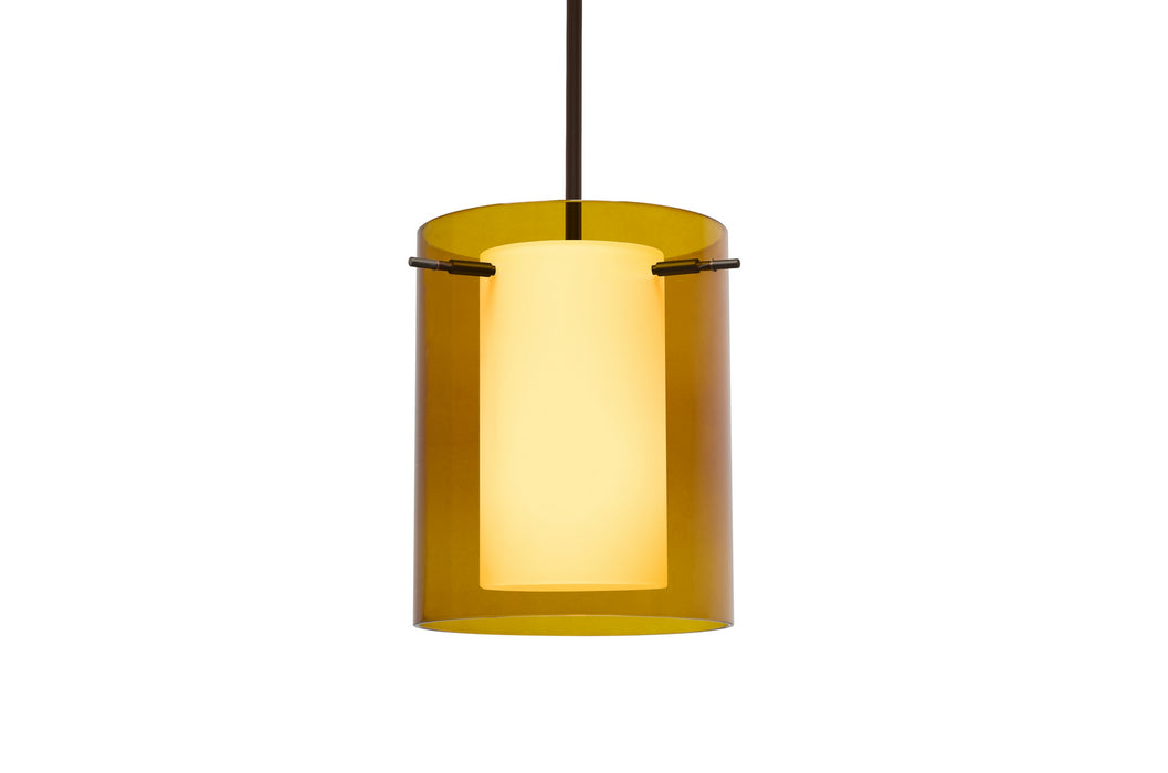 Besa 1TT-G00607-LED-BR One Light Pendant, Bronze