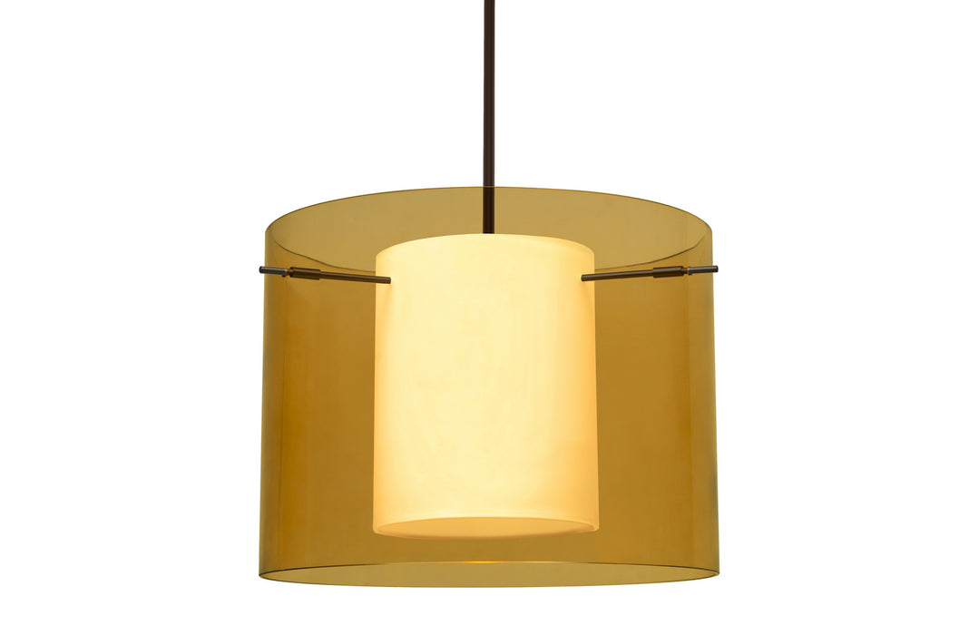 Besa 1TT-G00707-LED-BR One Light Pendant, Bronze