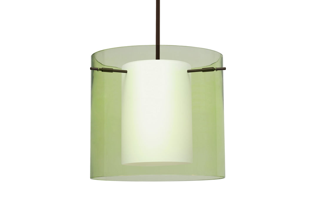 Besa 1TT-L18407-LED-BR One Light Pendant, Bronze
