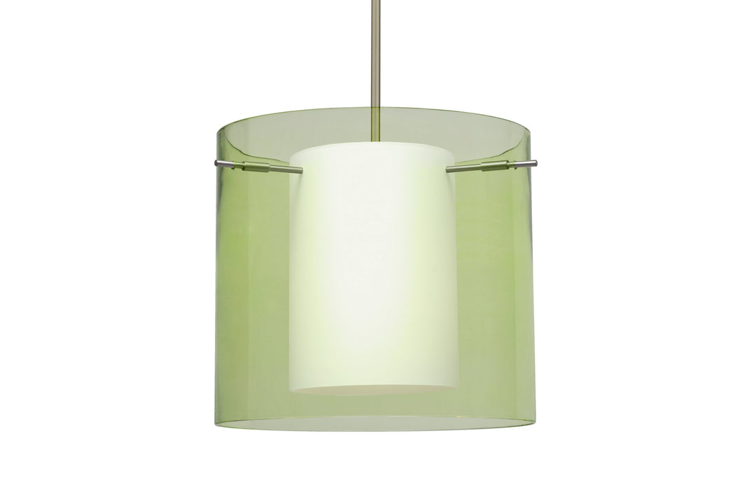 Besa 1TT-L18407-LED-SN One Light Pendant, Satin Nickel