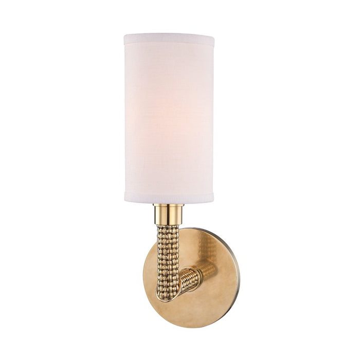 Hudson Valley 1021-AGB One Light Wall Sconce, Aged Brass