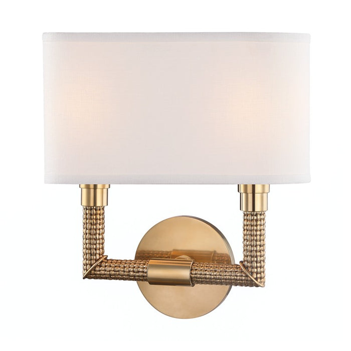 Hudson Valley 1022-AGB Two Light Wall Sconce, Aged Brass