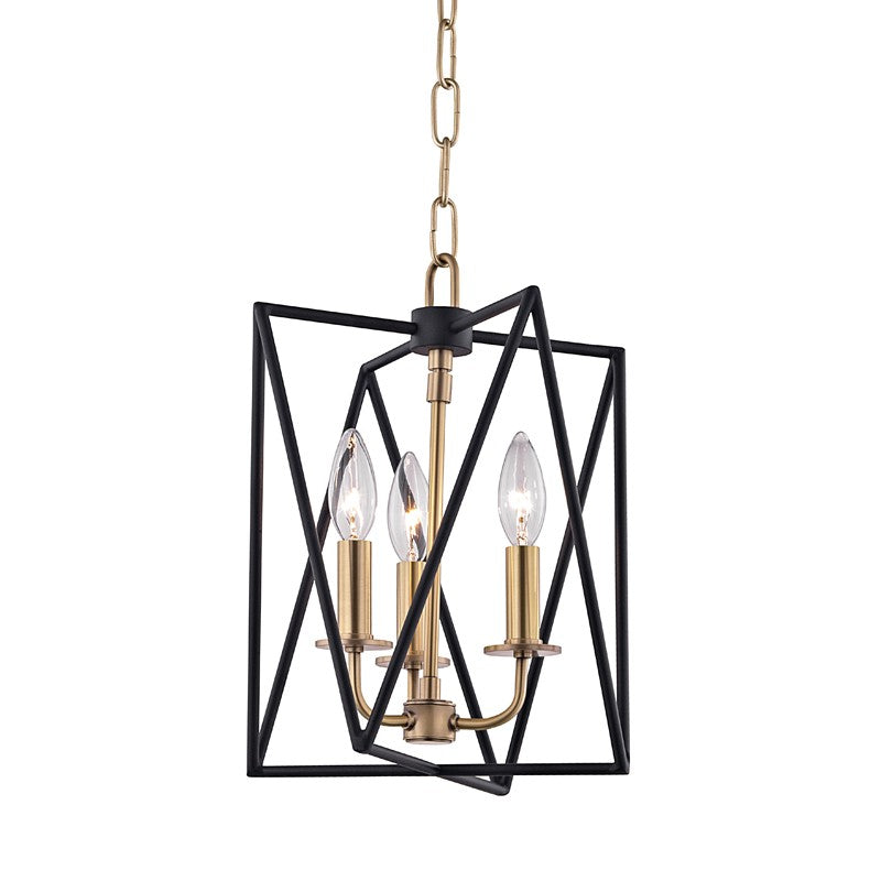 Hudson Valley 1110-AGB Three Light Pendant, Aged Brass