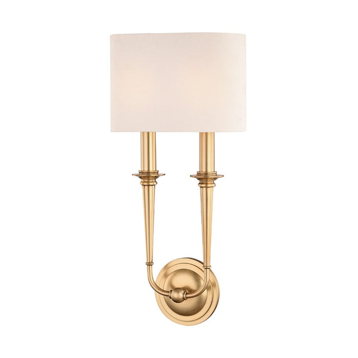 Hudson Valley 1232-AGB Two Light Wall Sconce, Aged Brass