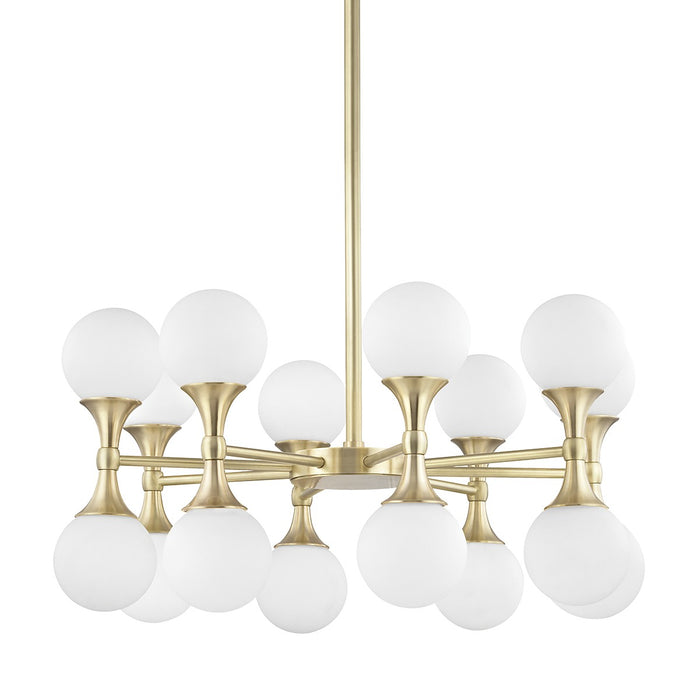 Hudson Valley 3316-AGB LED Chandelier, Aged Brass