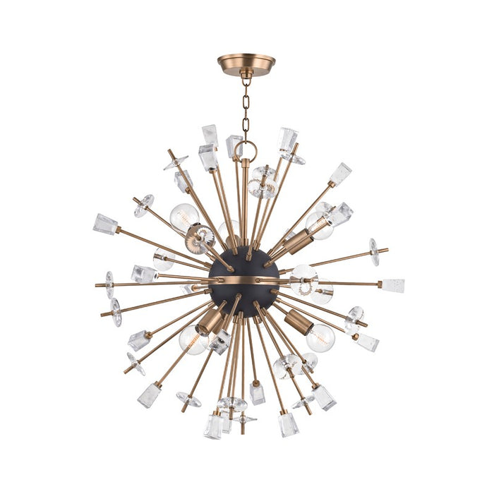 Hudson Valley 5032-AGB Six Light Chandelier, Aged Brass
