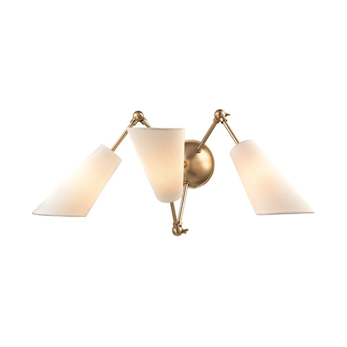 Hudson Valley 5300-AGB Three Light Wall Sconce, Aged Brass