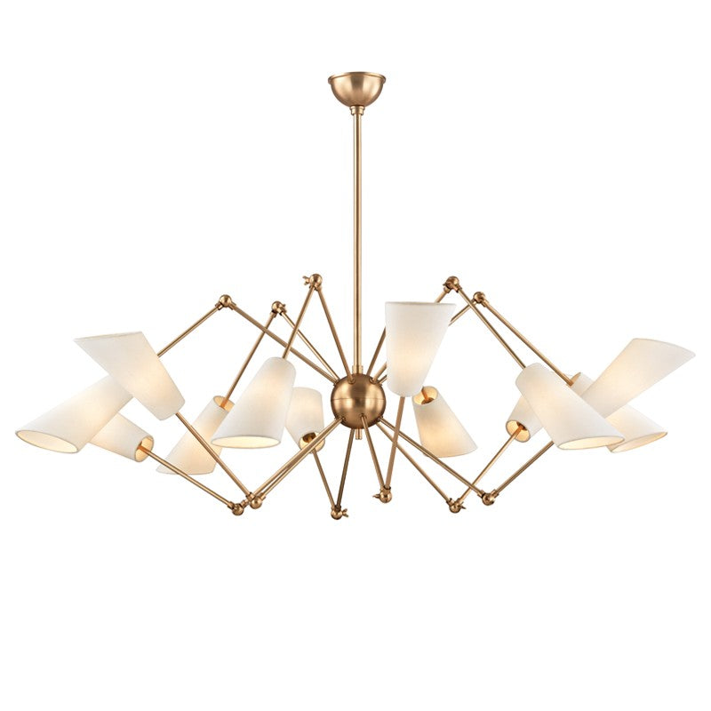Hudson Valley 5312-AGB 12 Light Chandelier, Aged Brass
