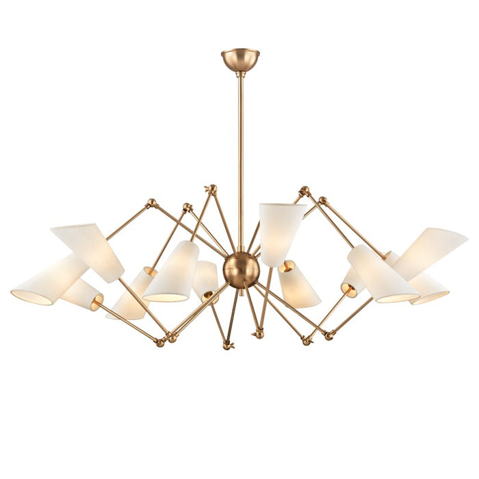 Hudson Valley 5312-AGB 12 Light Chandelier, Aged Brass