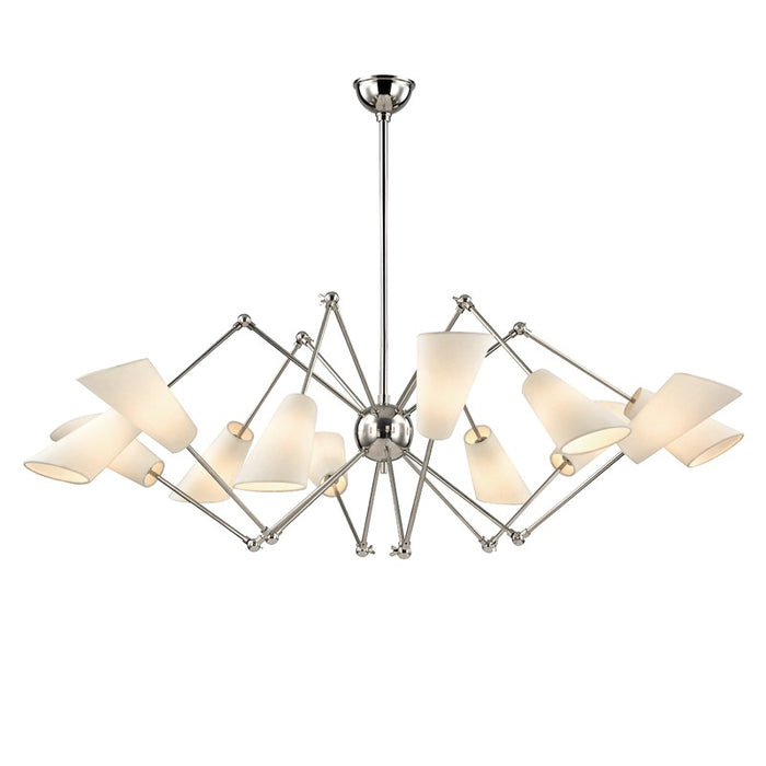 Hudson Valley 5312-PN 12 Light Chandelier, Polished Nickel