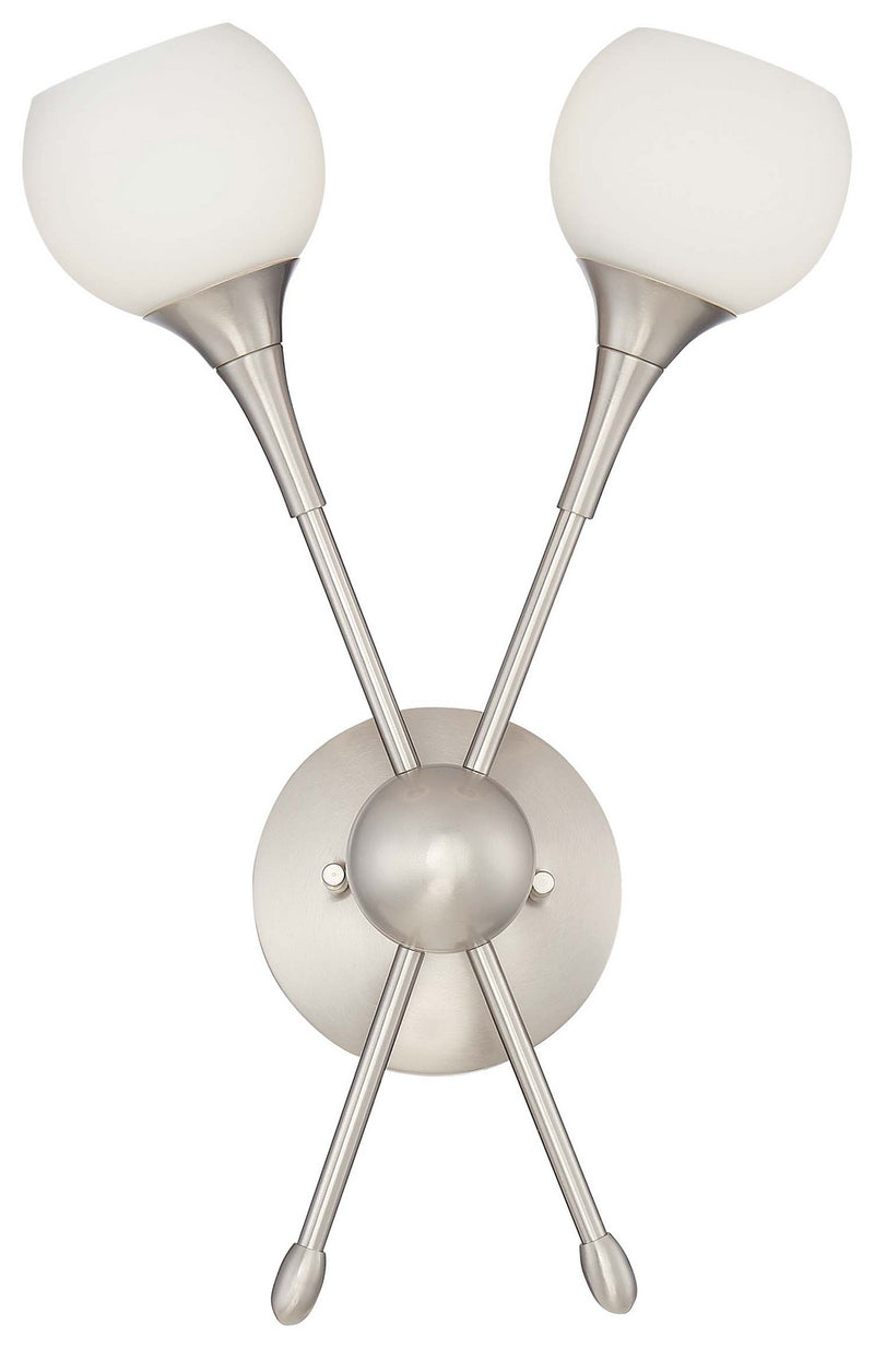 George Kovacs P1802-084 Two Light Wall Sconce, Brushed Nickel
