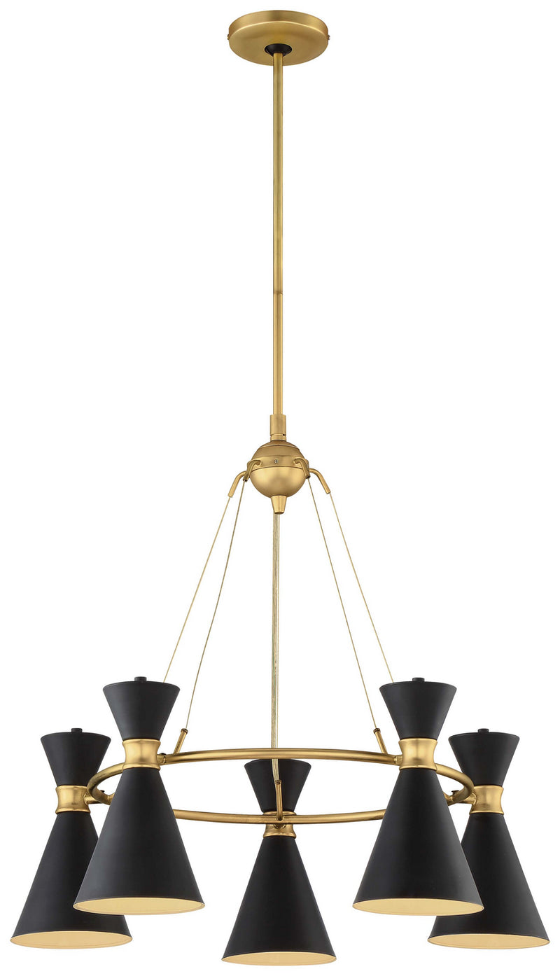 George Kovacs P1825-248 Five Light Chandelier, Honey Gold