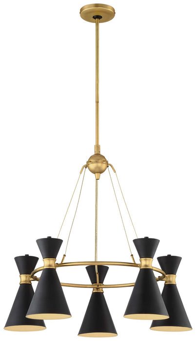 George Kovacs P1825-248 Five Light Chandelier, Honey Gold