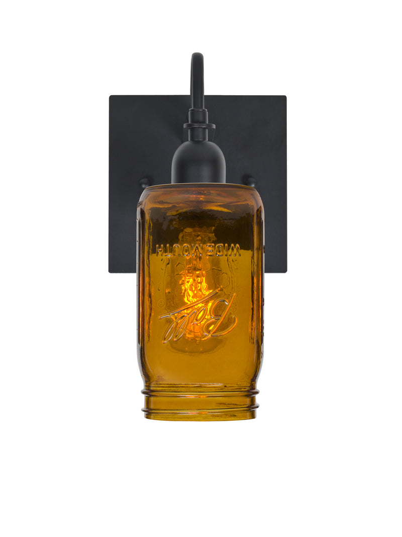 Besa 1WG-MILO4AM-EDIL-BK One Light Wall Sconce, Black