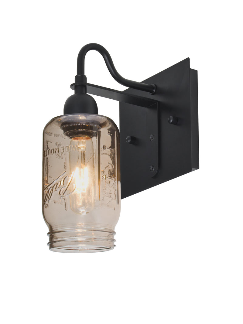 Besa 1WG-MILO4SM-BK One Light Wall Sconce, Black