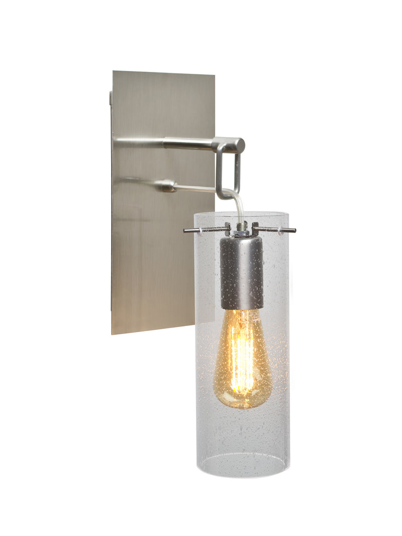 Besa 1WP-JUNI10CL-EDIL-SN One Light Wall Sconce, Satin Nickel