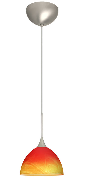 Besa 1XC-4679SL-LED-SN One Light Pendant, Satin Nickel