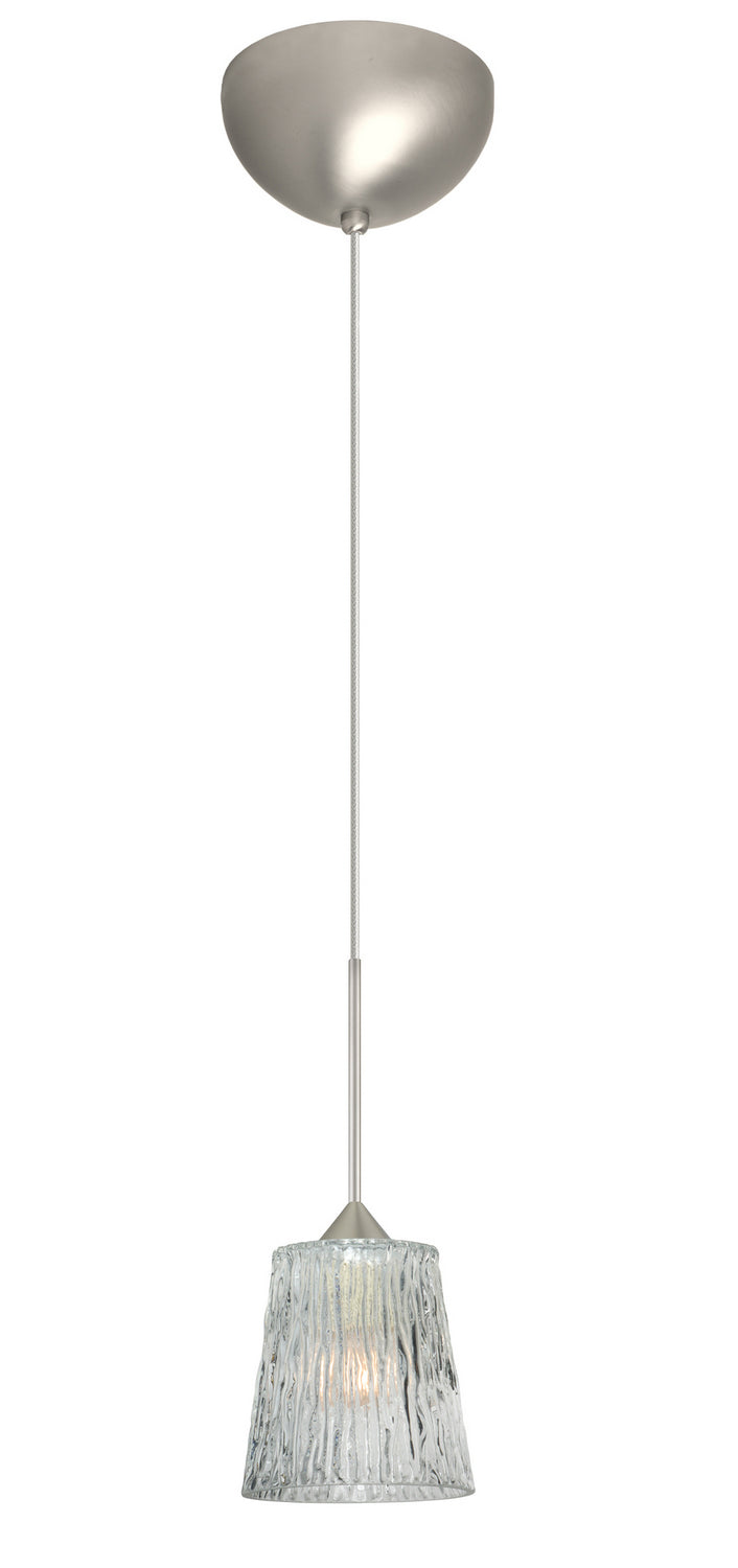 Besa 1XC-512500-LED-SN One Light Pendant, Satin Nickel
