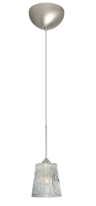 Besa 1XC-512500-LED-SN One Light Pendant, Satin Nickel