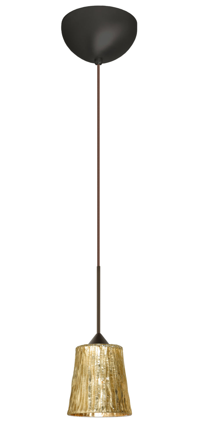 Besa 1XC-5125GF-BR One Light Pendant, Bronze