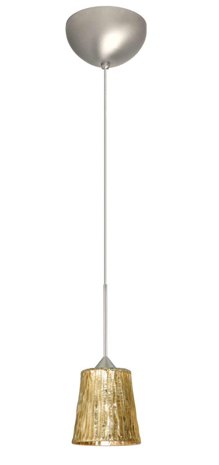 Besa 1XC-5125GF-LED-SN One Light Pendant, Satin Nickel