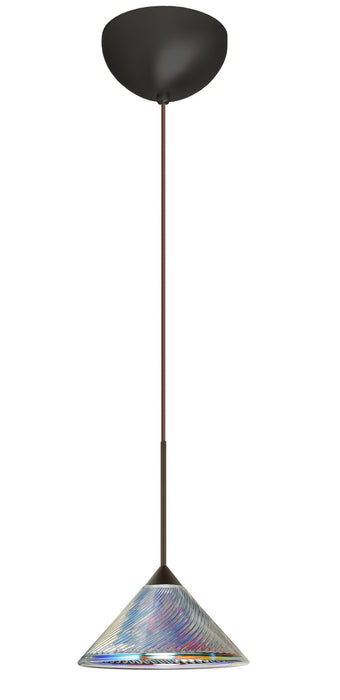 Besa 1XC-550493-LED-BR One Light Pendant, Bronze