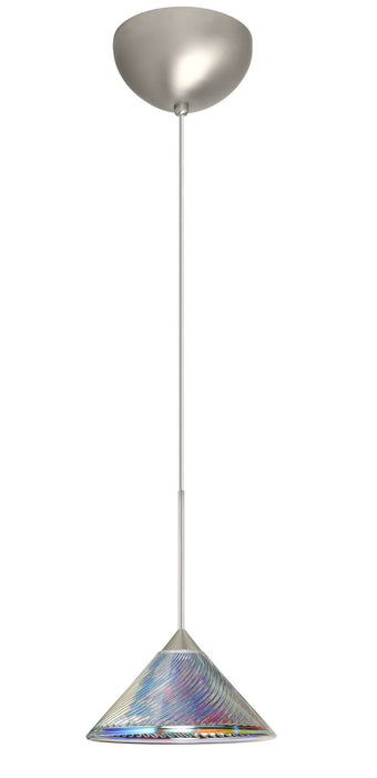Besa 1XC-550493-LED-SN One Light Pendant, Satin Nickel