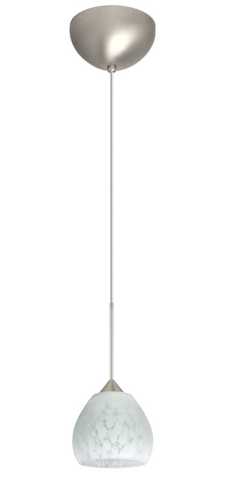 Besa 1XC-560519-LED-SN One Light Pendant, Satin Nickel