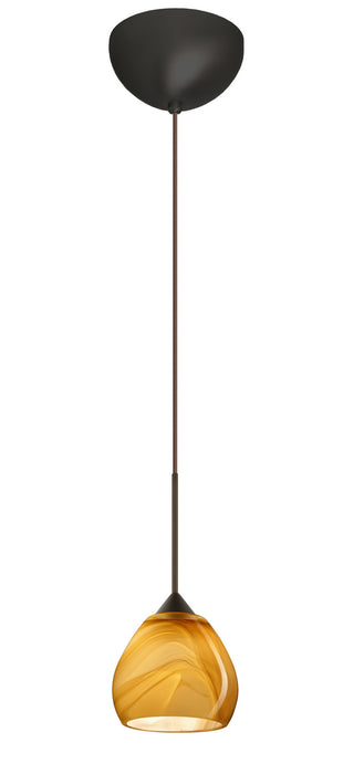 Besa 1XC-5605HN-LED-BR One Light Pendant, Bronze
