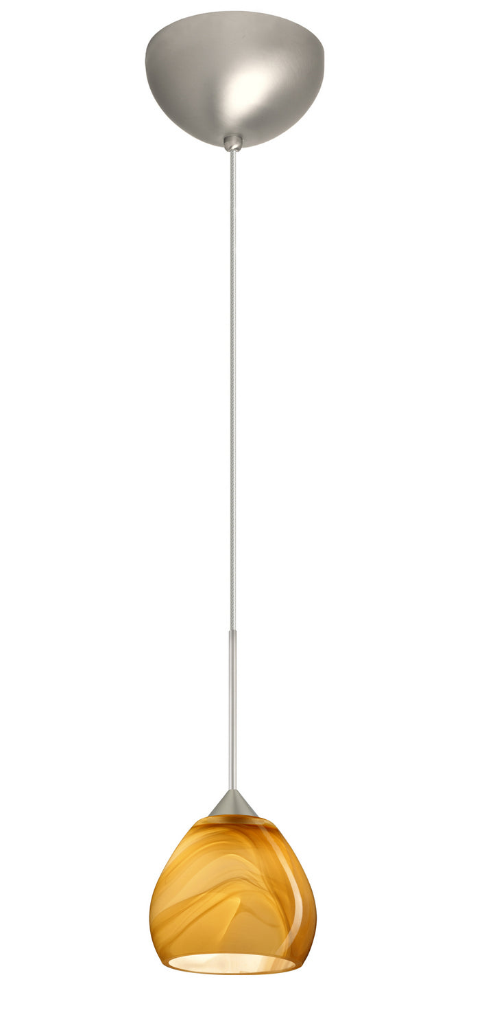 Besa 1XC-5605HN-LED-SN One Light Pendant, Satin Nickel