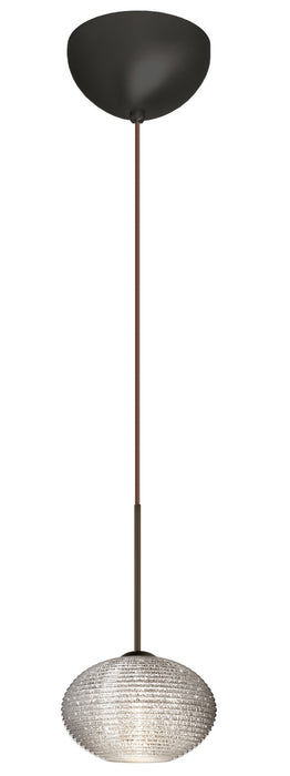 Besa 1XC-5612GL-BR One Light Pendant, Bronze