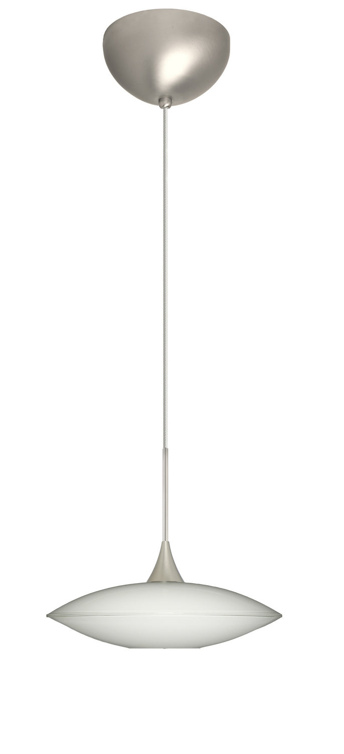 Besa 1XC-629406-LED-SN One Light Pendant, Satin Nickel