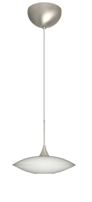 Besa 1XC-629406-LED-SN One Light Pendant, Satin Nickel