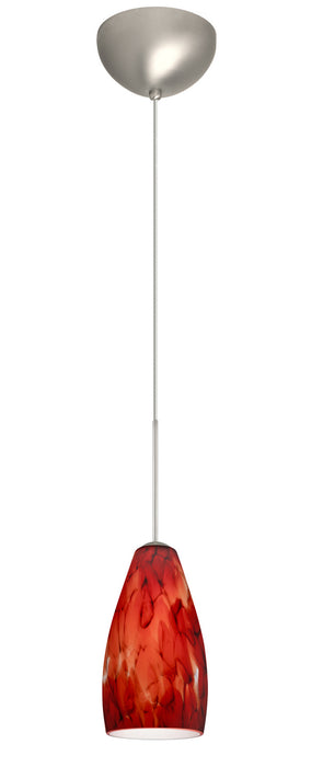 Besa 1XC-719841-LED-SN One Light Pendant, Satin Nickel
